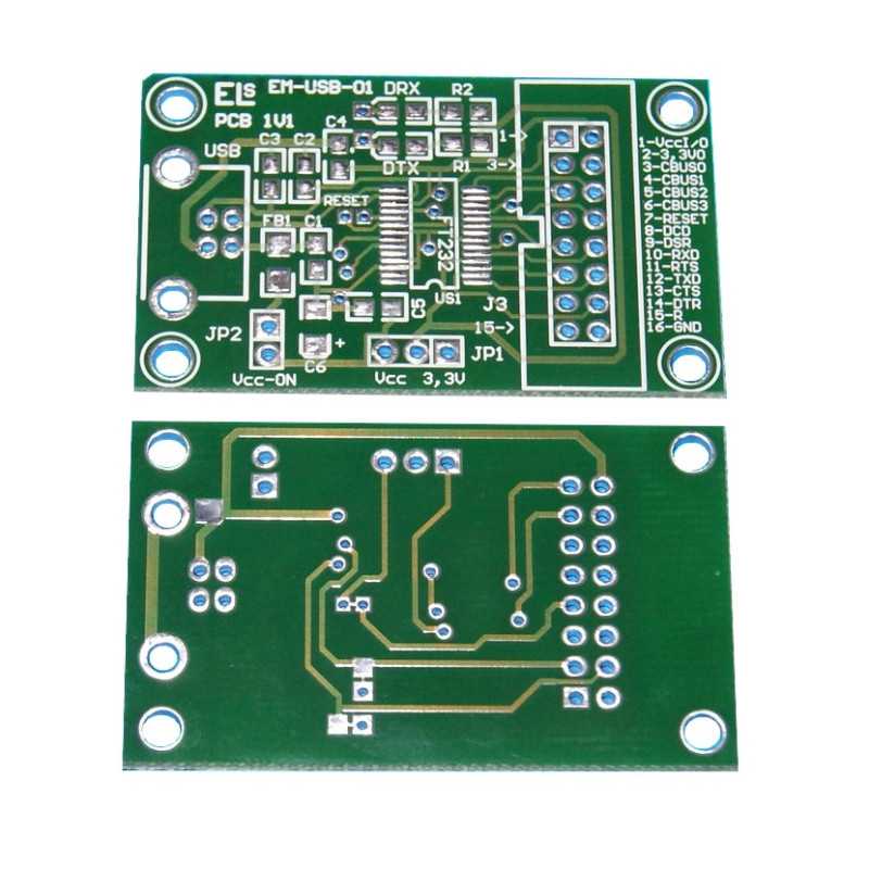 Płytka drukowana INTERFEJS KONWERTER EM212 USB-RS232 TTL