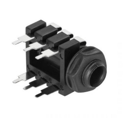 GNIAZDO JACK 6.3mm STEREO MONTAŻ W DRUK I DO PANELU