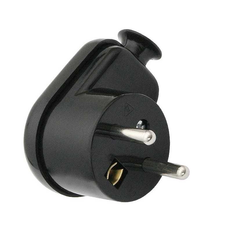 WTYCZKA SIECIOWA WT-16 KĄTOWA CZARNA 230V 16A /2162