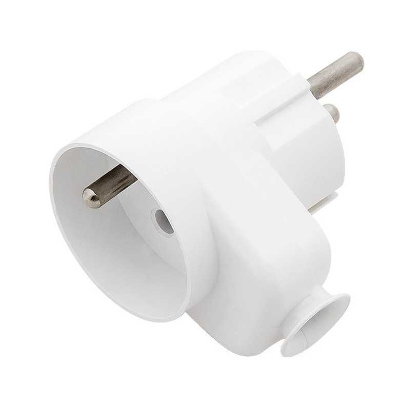 WTYCZKA SIECIOWA WT-16U/G Z GNIAZDEM KĄTOWA BIAŁA 230V 16A /2382