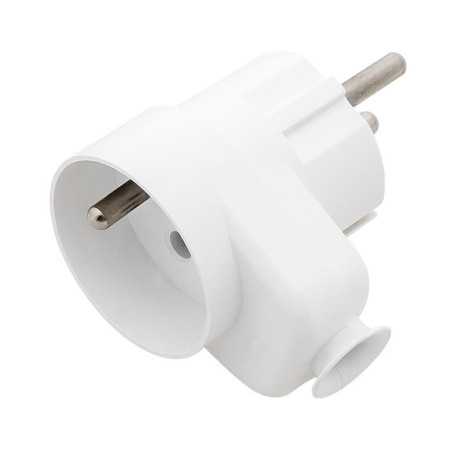 WTYCZKA SIECIOWA WT-16U/G Z GNIAZDEM KĄTOWA BIAŁA 230V 16A /2382