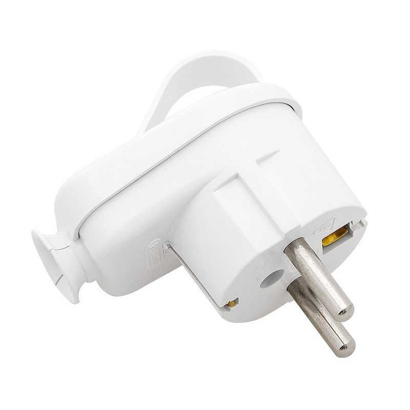 WTYCZKA SIECIOWA WT-16U/Z Z UCHEM KĄTOWA BIAŁA 230V 16A /2382