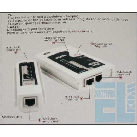 TESTER KABLI KOMPUTEROWYCH I TELEFONICZNYCH RJ45 RJ11 TL-468