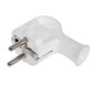 WTYCZKA SIECIOWA WT-40 KĄTOWA Z UCHEM BIAŁA 230V 16A Z UZIEMIENIEM