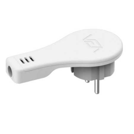 WTYCZKA SIECIOWA PRZYŚCIENNA WTPV BIAŁA PŁASKA KĄTOWA 230V 16A Z UZIEMIENIEM