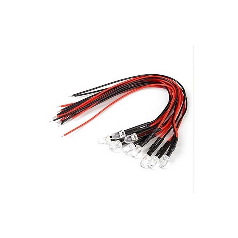 DIODA LED 5mm ZIELONA MATOWA 12V Z PRZEWODEM KONTROLKA SYGNALIZACYJNA 05801