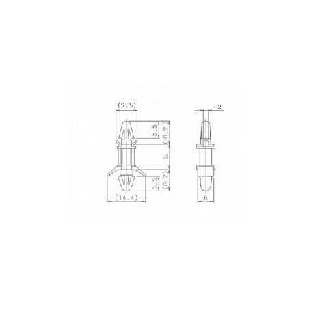DYSTANS KOŁEK NA ZATRZASK 6mm DO PCB NYLON