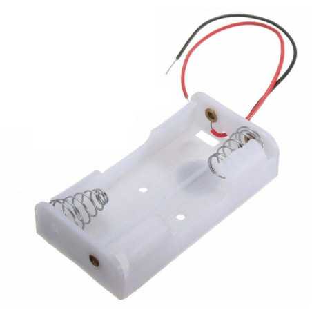 KOSZYK POJEMNIK BATERII 2xAA BIAŁY PŁASKI 2x R6 AA z Przewodem