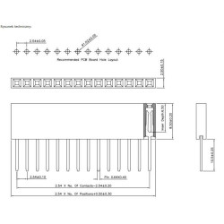 PINY GNIAZDO 1x4 PIN DŁUGIE GOLDPIN PROSTE do druku 2,54mm