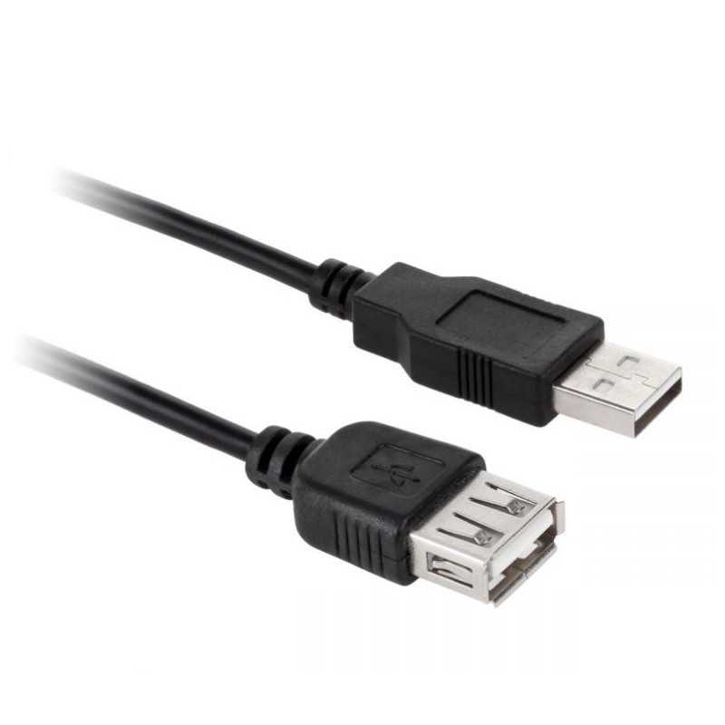 KABEL WTYK USB typ A GNIAZDO USB A CZARNY - PRZEDŁUŻACZ 1,8m
