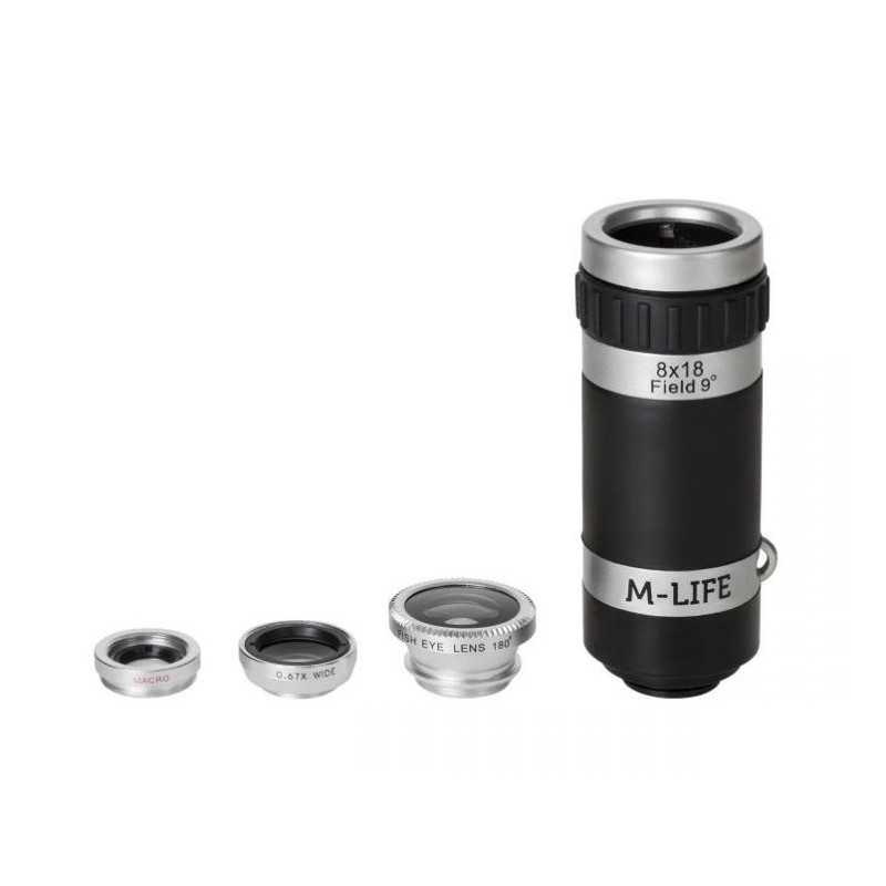 ZESTAW OBIEKTYWÓW DO SMARTFONA TABLETU 4w1 M-Life