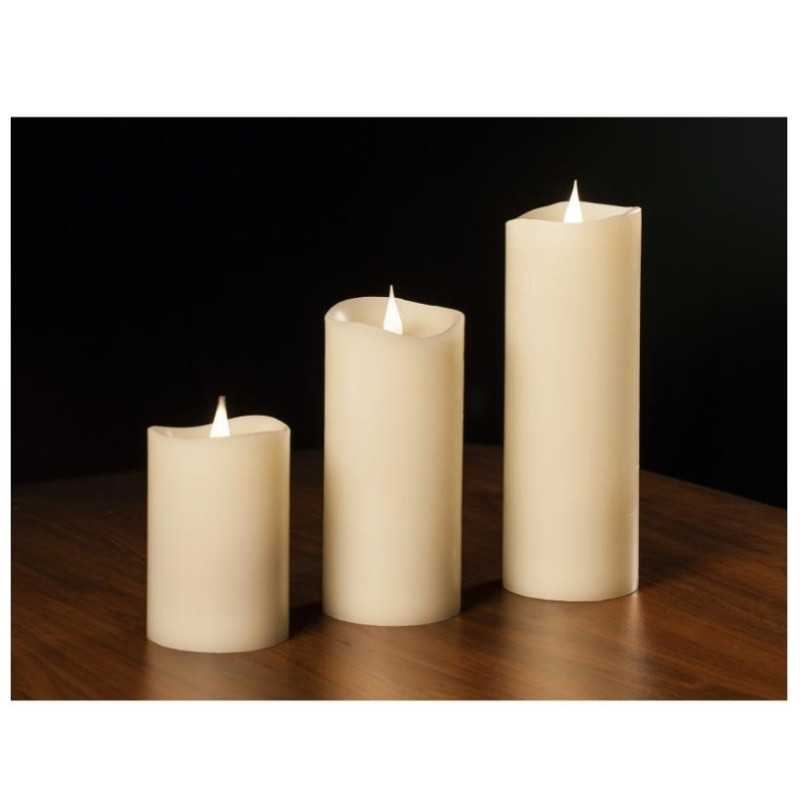 ŚWIECA WOSKOWA LED IVORY MAŁA 76x130mm