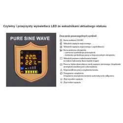 AWARYJNE ŻRÓDŁO ZASILANIA PROsinus-500W 800VA Przetwornica z przebiegiem sinusoidalnym KEMOT