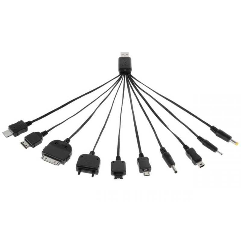 KABEL USB UNIWERSALNY DO ŁADOWANIA GSM 10-TYPÓW /KP3926