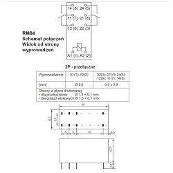 PRZEKAŹNIK MOCY RELPOL RM84 24V AC 2x 8A 2P RM84-2012-35-5030 AC