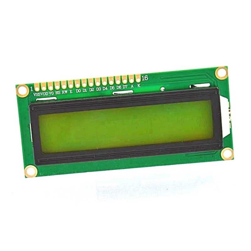 WYŚWIETLACZ LCD 2x16 1602 ZIELONY PODŚWIETLENIE Y/G LED