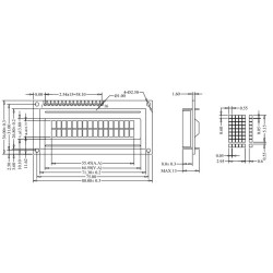 WYŚWIETLACZ LCD 2x16 1602 ZIELONY PODŚWIETLENIE Y/G LED
