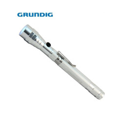 LATARKA 3 LED TELESKOPOWA GRUNDIG SREBRNA