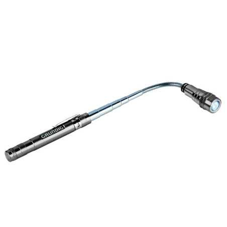 LATARKA 3 LED TELESKOPOWA GRUNDIG SREBRNA