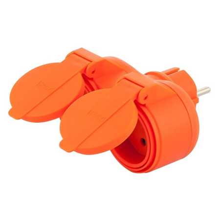 ROZGAŁĘZNIK SIECIOWY R-270P IP44 2X GNIAZDA 230V 16A Z UZIEMIENIEM POMARANCZOWY