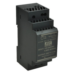ZASILACZ HDR-30-24 24V DC 1,5A 36W SZYNA DIN IMP. Mean Well CZARNY