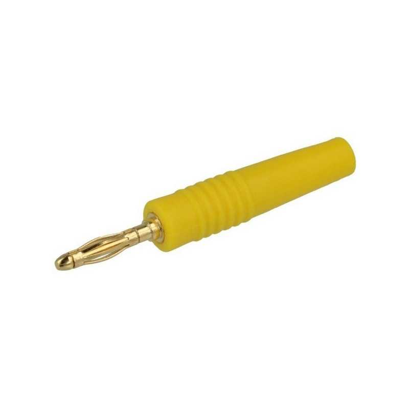 WTYK BANAN 2mm ŻÓŁTY ZŁOCONY 36mm 25.205.3 10A 60V