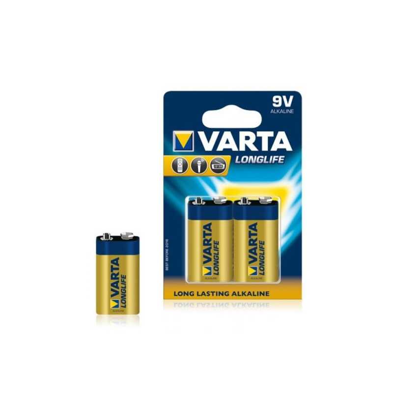 BATERIA 9V 2szt. 6LR61 ALKALICZNA WARTA LONGLIFE /op.2szt