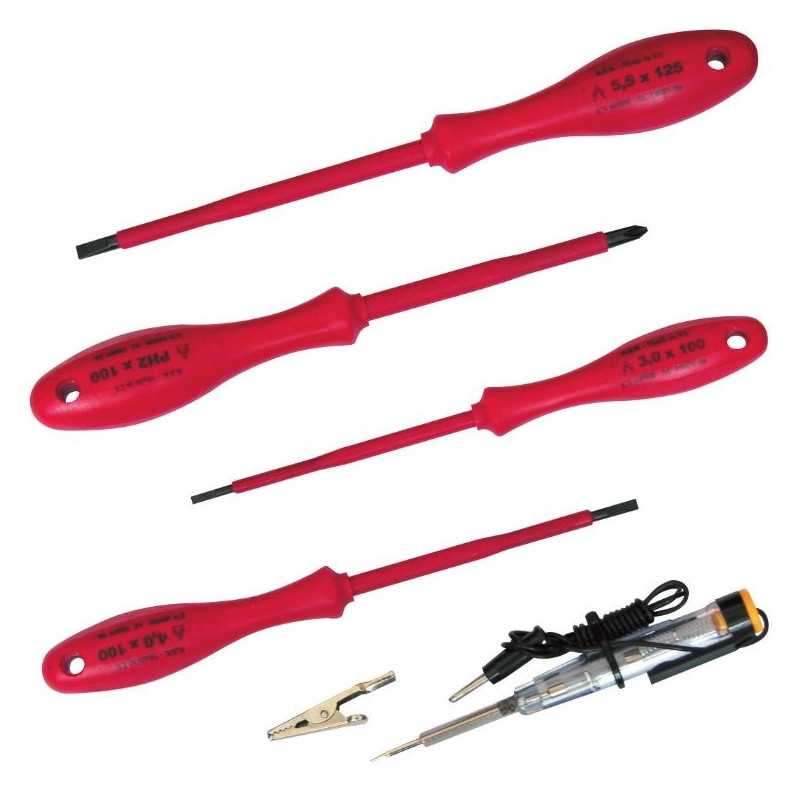 ZESTAW 4 ŚRUBOKRĘTÓW IZOLOWANYCH 1000VAC + WSKAŹNIK 12V