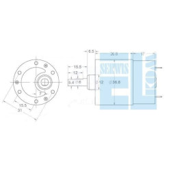 SILNIK MAŁY 12V Z PRZEKŁADNIĄ 30 OBROTÓW MT90