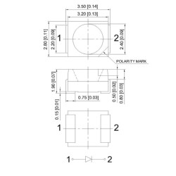 DIODA LED SMD 3528 PLCC2 BIAŁA 2000mcd 120st