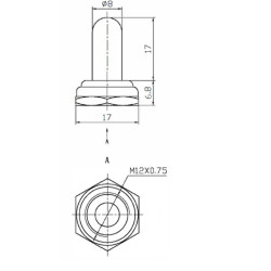OSŁONA USZCZELNIAJĄCA PRZEŁĄCZNIKA KN3 CZARNA GUMA TYP3