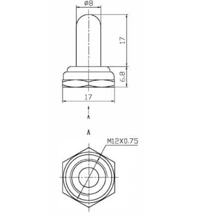 OSŁONA USZCZELNIAJĄCA PRZEŁĄCZNIKA KN3 CZARNA GUMA TYP3
