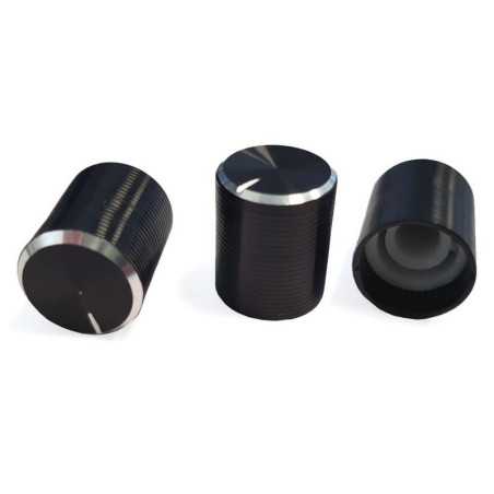 GAŁKA POTENCJOMETRU GCLG15 GŁADKA CZARNA 15mm ALUMINIUM H-16mm