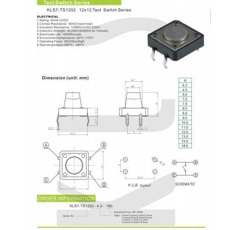 MIKROPRZYCISK TM118 12x12mm h-8,5mm