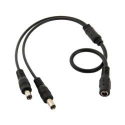 GNIAZDO DC 2,1/5,5 NA 2x WTYK 2,1/5,5 ROZGAŁĘŹNIK DC