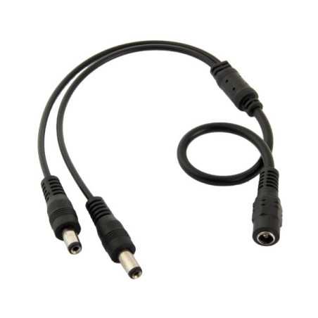 GNIAZDO DC 2,1/5,5 NA 2x WTYK 2,1/5,5 ROZGAŁĘŹNIK DC