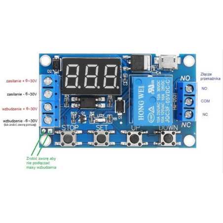MODUŁ TIMERA Z PRZEKAŹNIKIEM 1s-999min
