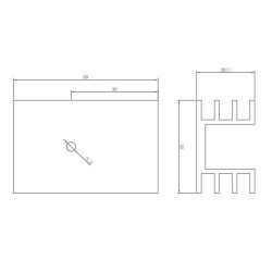 Radiator DY-AM/5 czerniony 50mm U 7K/W 32mm 20mm