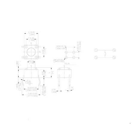 MIKROPRZYCISK 6x6mm h-13,5mm przycisk 9,5mm 4-P 10szt