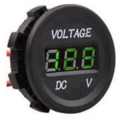 WOLTOMIERZ PANELOWY MIERNIK OKRĄGŁY 3,3 - 24V DC LED ZIELONY