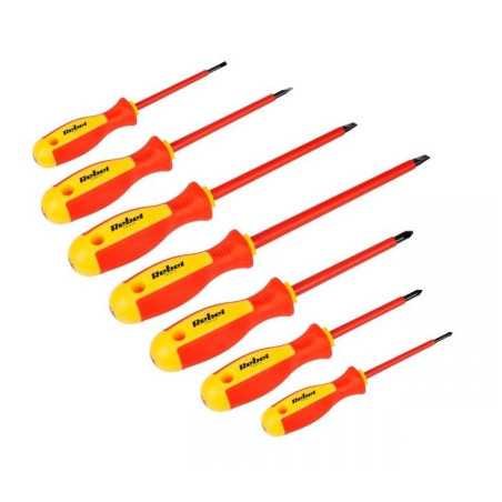 ZESTAW WKRĘTAKÓW DLA ELEKTRYKA 7 CZĘŚCI IZOLOWANE 1000V REBEL