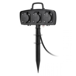 PRZEDŁUŻACZ OGRODOWY NA NÓŻCE 3-GN. 1,5m REBEL IP44