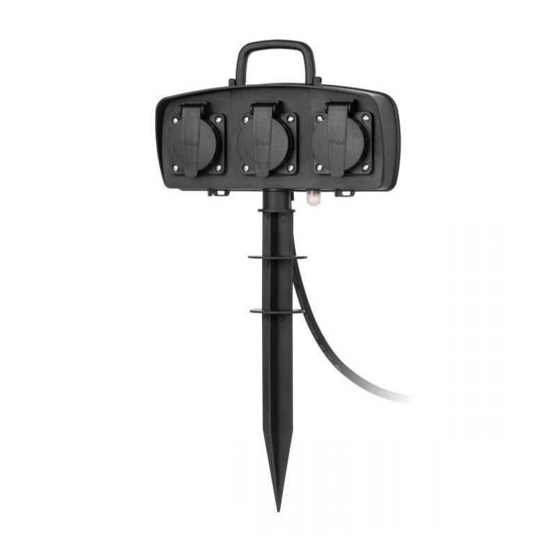 PRZEDŁUŻACZ OGRODOWY NA NÓŻCE 3-GN. 1,5m REBEL IP44