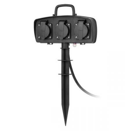 PRZEDŁUŻACZ OGRODOWY NA NÓŻCE 3-GN. 1,5m REBEL IP44