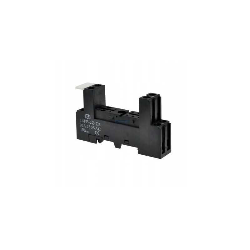 GNIAZDO PODSTAWKA PRZEKAŹNIKA 14FF DIN 250V 10A NA SZYNE DIN BEZ WYRZUTNIKA