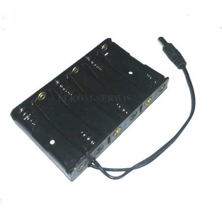 KOSZYK POJEMNIK BATERII 6x AA R6 PŁASKI z Przewodem i wtykiem DC 2,1/5,5