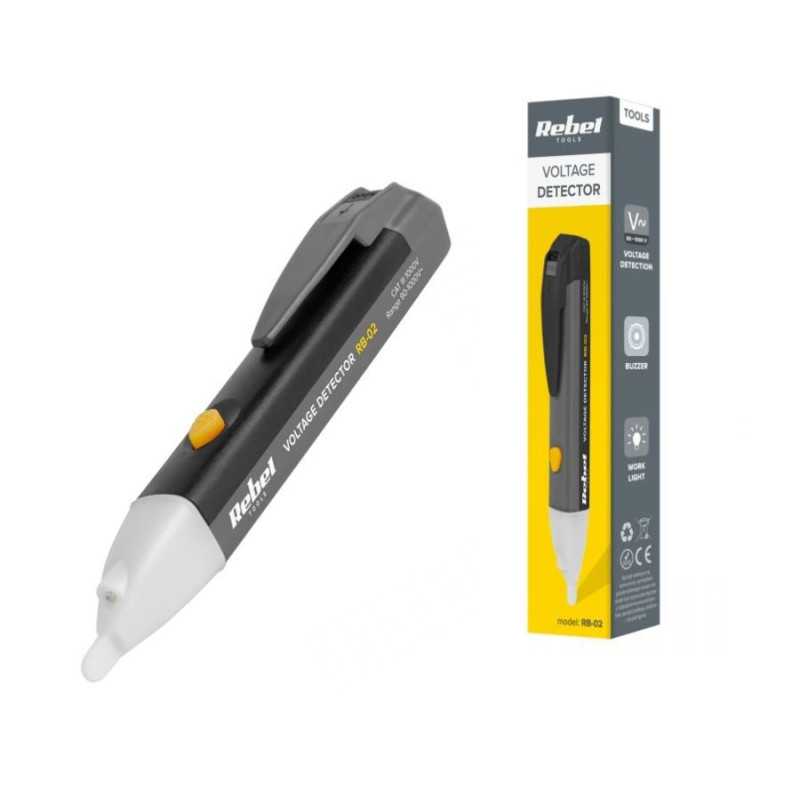 DETEKTOR RB-02 PRÓBNIK 90-1000V AC BEZDOTYKOWY WSKAŹNIK NAPIĘCIA REBEL DETEKTOR RB-02 PRÓBNIK 90-1000V AC BEZDOTYKOWY WSKAŹNIK NAPIĘCIA REBEL