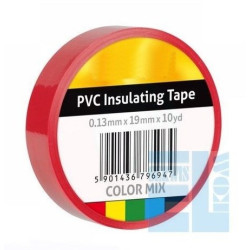 TAŚMA IZOLACYJNA CZERWONA 10Y PVC KEMOT 0,13x19mm