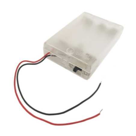 KOSZYK POJEMNIK BATERII 3x AA PŁASKI PRZEZROCZYSTY T2 Z WYŁĄCZNIKIEM ZAMYKANY 3xR6