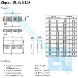 PINY BL-T do GNIAZD BLS BLD PROSTE 2,54mm ZŁĄCZE 1szt